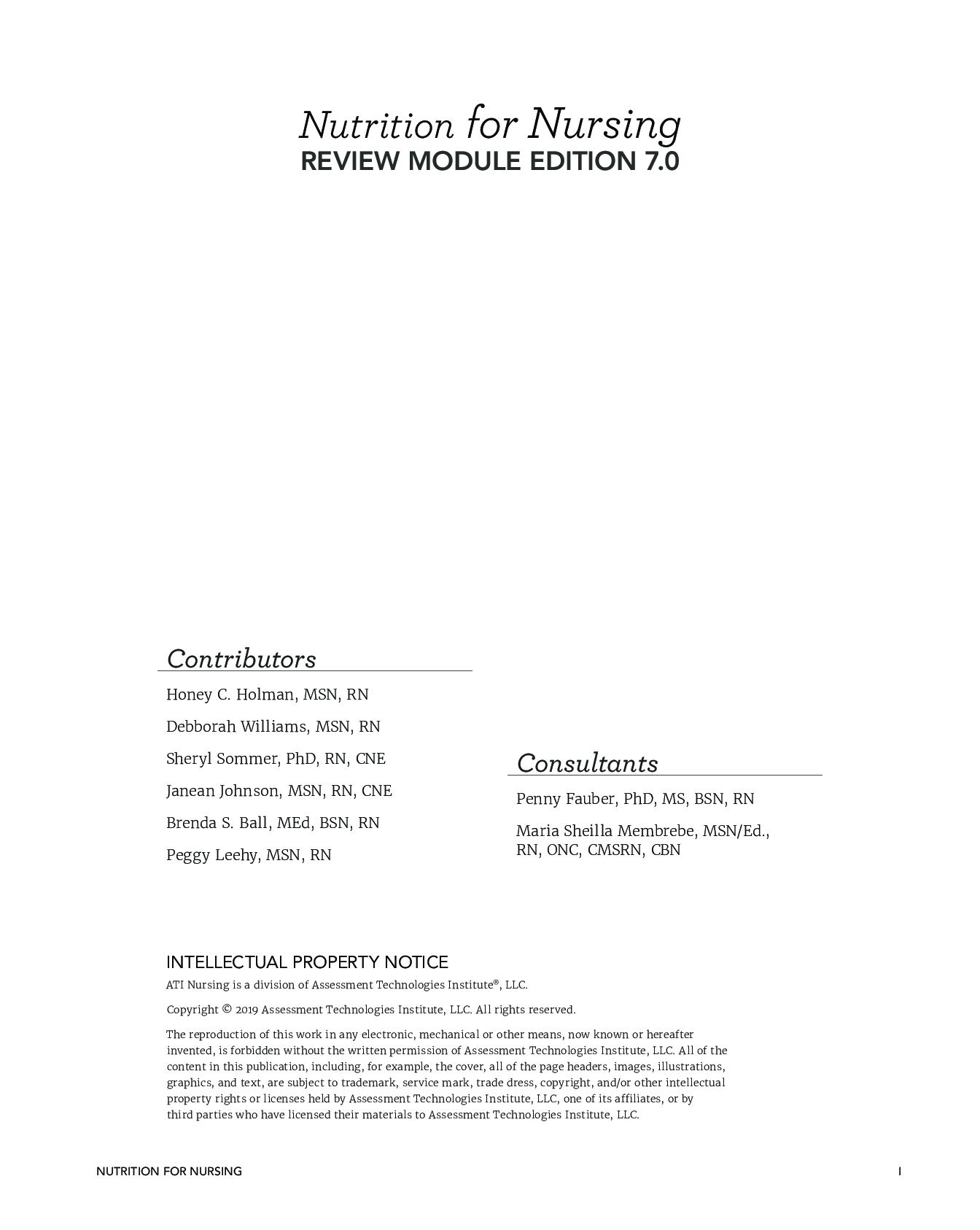 Preview of ATI Nutrition for Nursing 7th Ed Latest Update